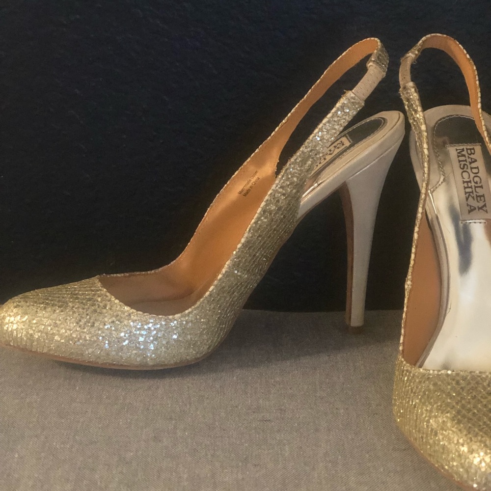 Badgley Mischka sparkly sling backs - Picture 1 of 7